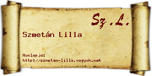Szmetán Lilla névjegykártya
